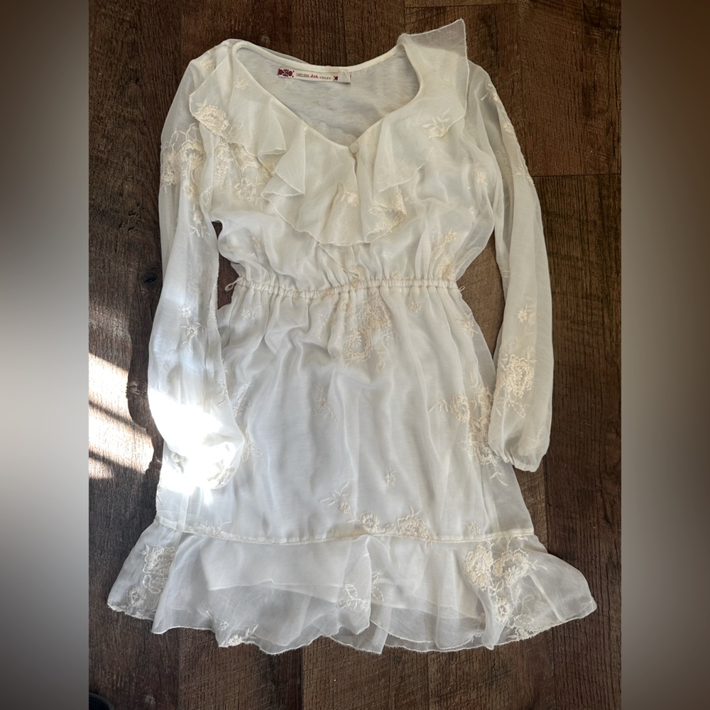 Chelsea and Violet Boho Embroidered cream dress Sz XS